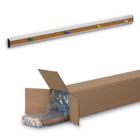 United Visual Products Decor Wood Combo Board, 60"x48", Light Oak/White Porcelain & Apricot UV704DEFAB-LTOAK-WHTPORC-APRICOT
